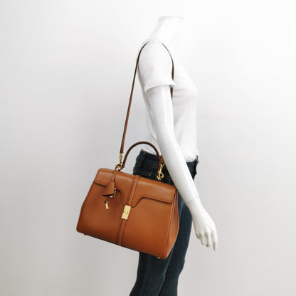 Celine 16 Bag Medium Caramel Natural Tan Smooth Calfskin Leather