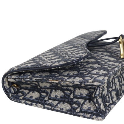 Dior Saddle Pouch Wallet on Chain Oblique