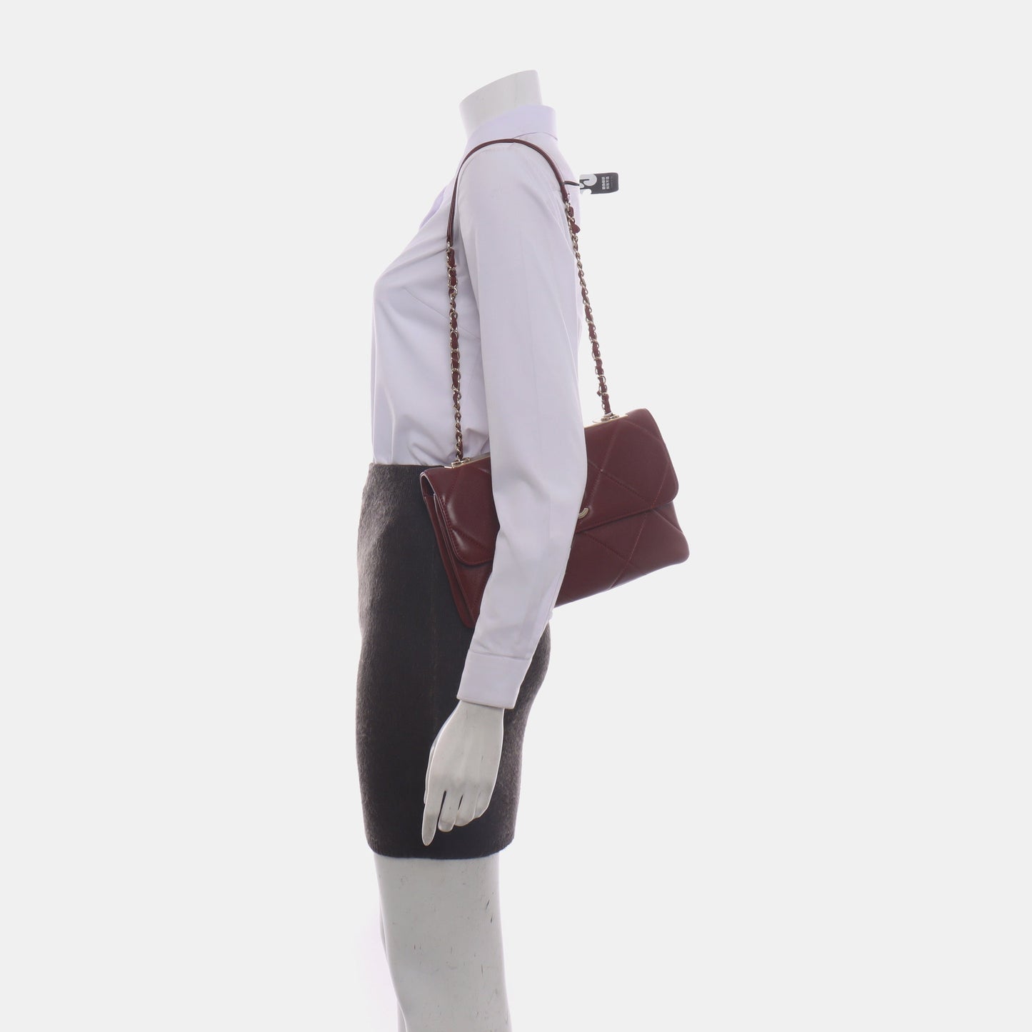 Chanel Trendy CC Flap Crossbody Bag Medium Lambskin Leather Burgundy, 2019