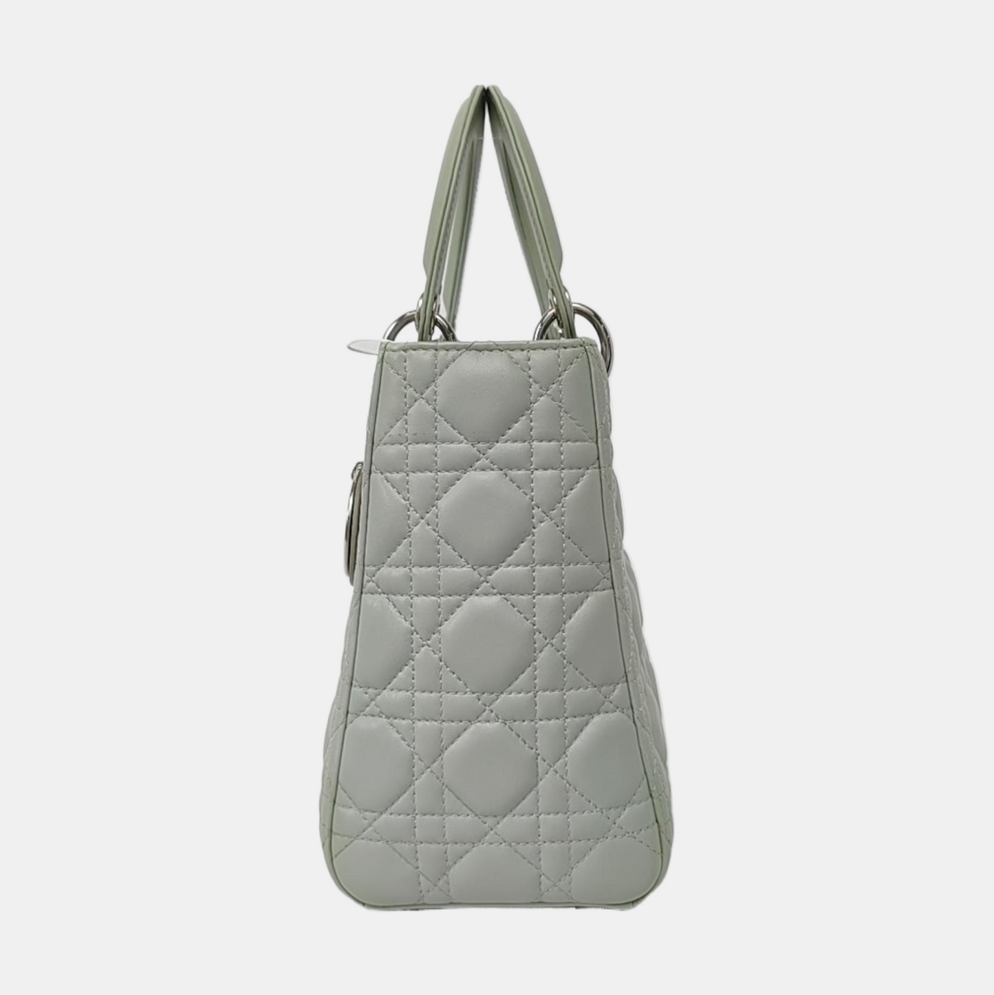 Lady Dior Medium Mint Green Lambskin Leather Silver Hardware