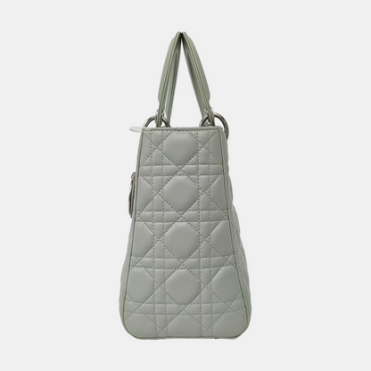 Lady Dior Medium Mint Green Lambskin Leather Silver Hardware