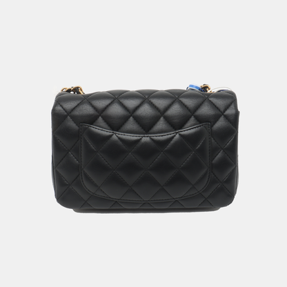 Chanel Classic Flap Rectangular Mini Black Lambskin Leather Gold Hardware, 2014-15