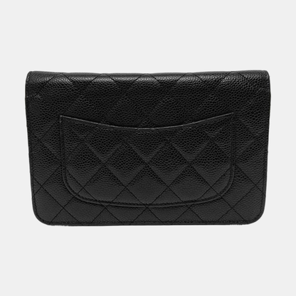 Chanel Wallet on Chain Classic Flap Black Caviar Leather Gold Hardware 2016-17