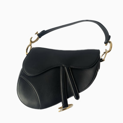 Dior Saddle Medium leather Black Smooth Leather