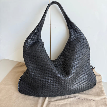 Bottega Veneta Veneta Hobo Maxi Black Leather 51cm