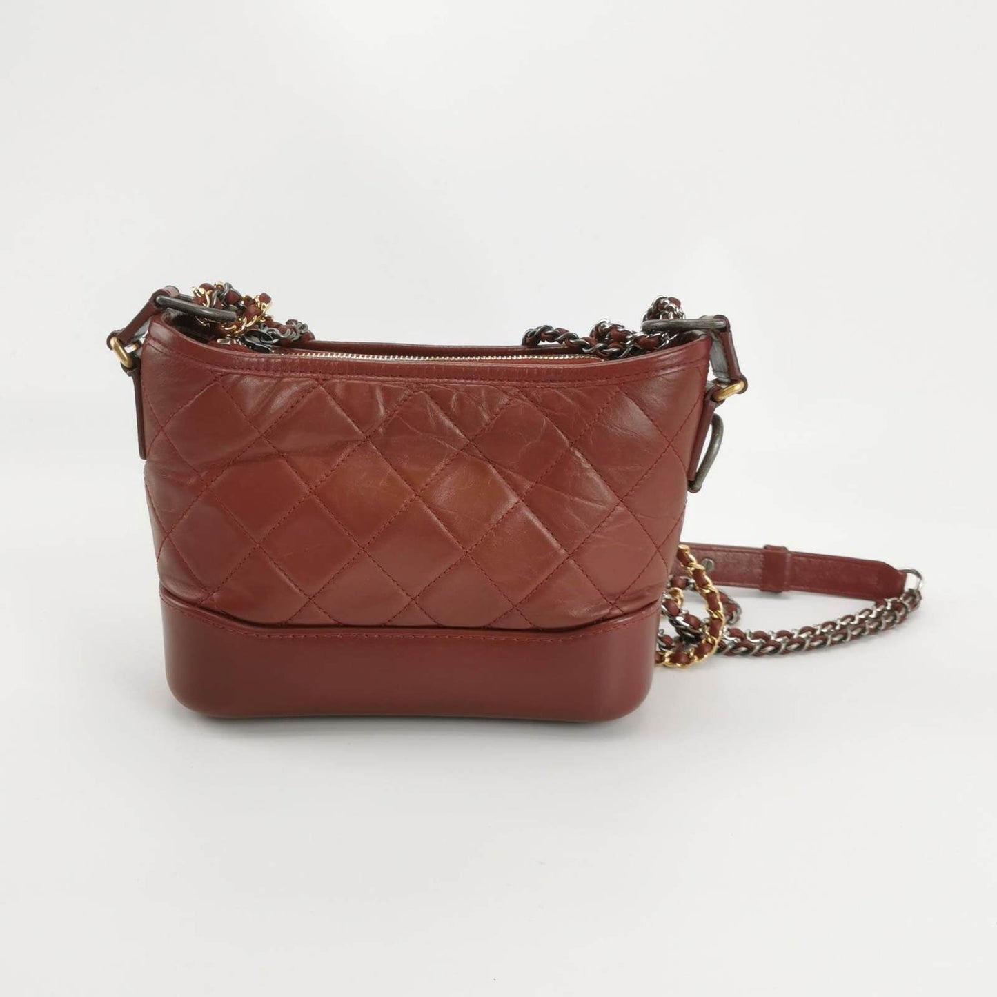 Chanel Gabrielle Hobo 2018 Burgundy Leather Small Crossbody Bag