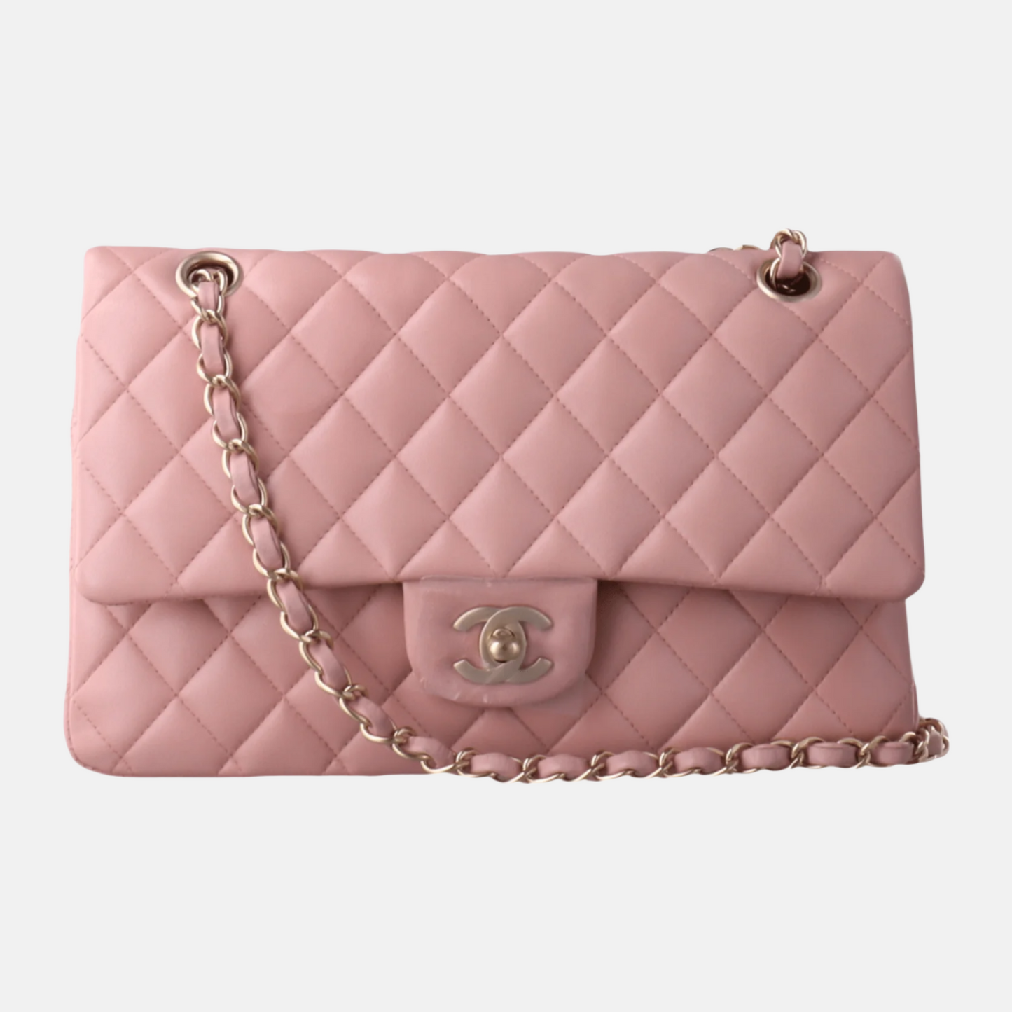 Chanel Timeless Classic Flap Medium Cherry Blossom Pink Lambskin Leather Gold Hardware, 2014-2015