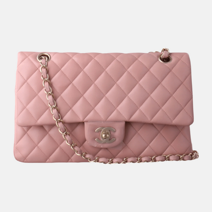 Chanel Timeless Classic Flap Medium Cherry Blossom Pink Lambskin Leather Gold Hardware, 2014-2015