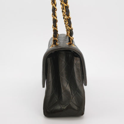 Chanel Double Sided Small Classic Flap Black Lambskin Leather 24k Gold Hardware, 1996-1997