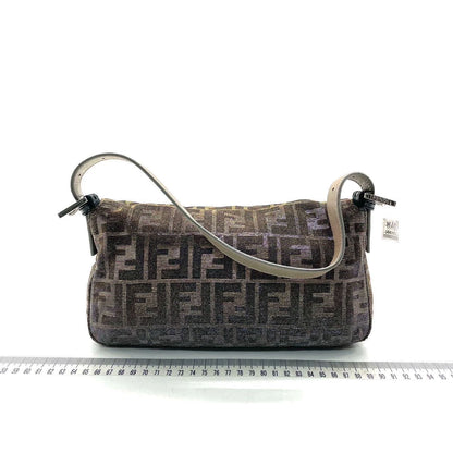 Fendi Baguette Iridescent Brown Zucca Print with Crystal Buckle