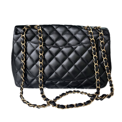 Chanel Timeless/ Classic Flap Jumbo/Large Black with Gold Hardware
