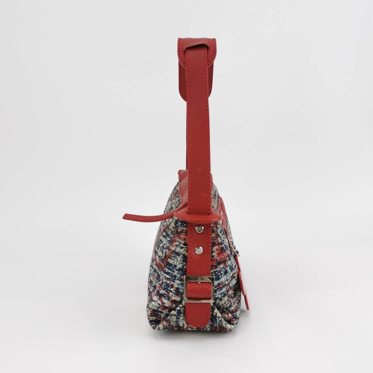 Chanel Tweed with Red Clover Charm Shoulder Bag