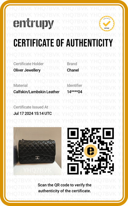 Chanel Black Quilted Lambskin Leather Classic Jumbo Double Flap Bag