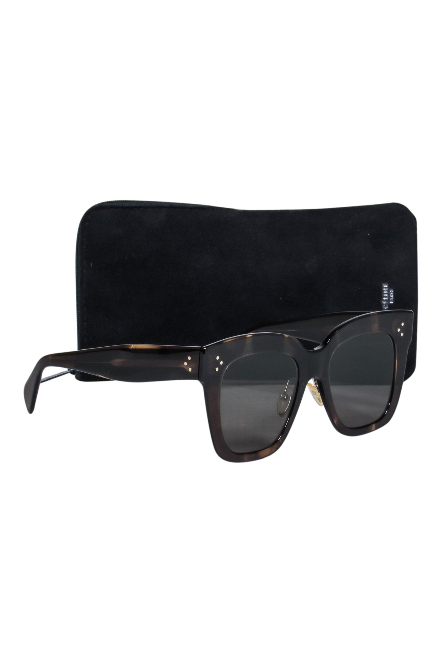 Luxury CELINE - Brown Tortoise Large Square Sunglasses