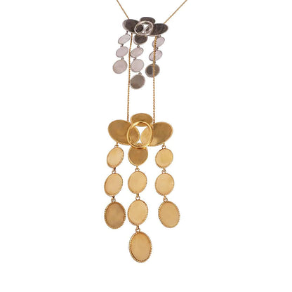 Luxury CELINE Vintage Coin Necklace Silver/Gold Tone