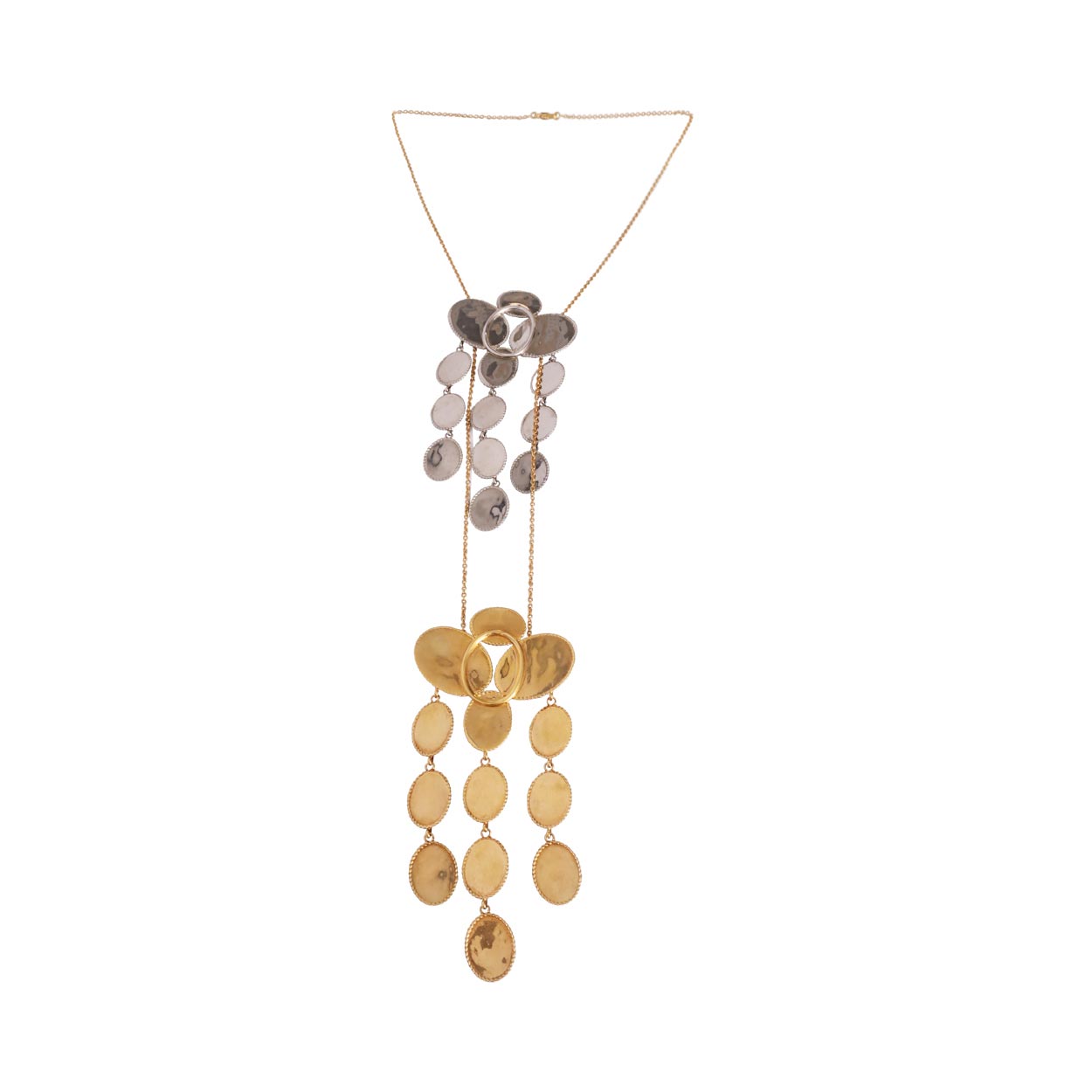 Luxury CELINE Vintage Coin Necklace Silver/Gold Tone