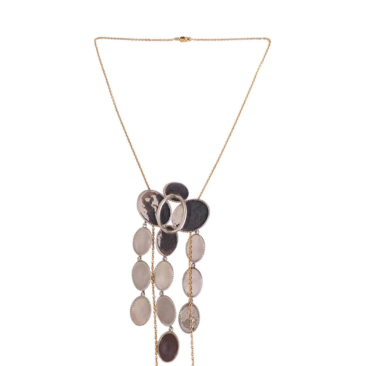 Luxury CELINE Vintage Coin Necklace Silver/Gold Tone