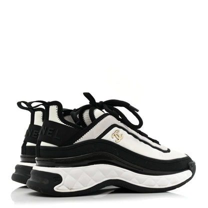 CHANEL SUEDE CALFSKIN MIXED FIBERS CC SNEAKERS