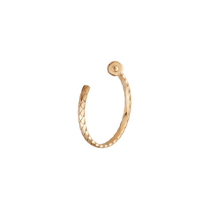 CHANEL 18K GOLD COCO CRUSH HOOP EARRINGS