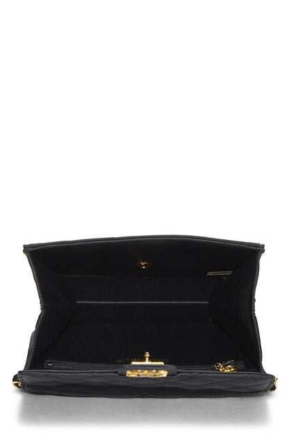 CHANEL CLASSIC QUILTED SATIN FLAP MINI SHOULDER BAG