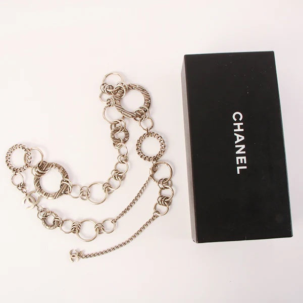 CHANEL 2006 CC MARK PLATE RHINESTONE DESIGN CHAIN BELT
