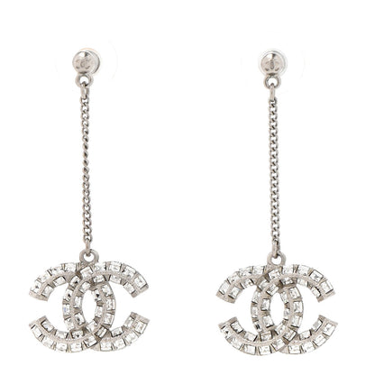 CHANEL BAGUETTE CRYSTAL CC DROP EARRINGS