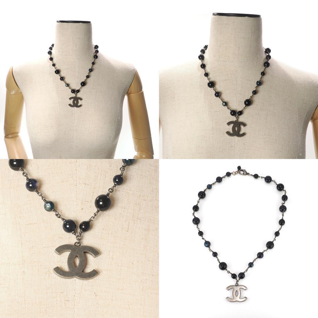 CHANEL CC 10A VINTAGE BLACK PEARL NECKLACE