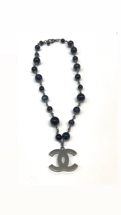 CHANEL CC 10A VINTAGE BLACK PEARL NECKLACE