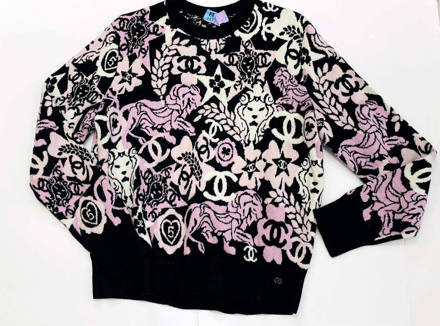 CHANEL CC NO.5 CAMELLIA CASHMERE SWEATER