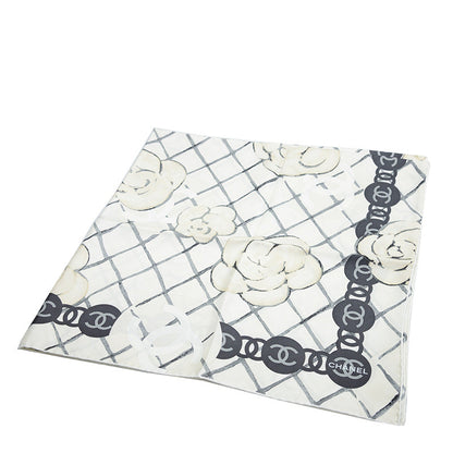 CHANEL CC CAMELLIA SQUARE SILK SCARF