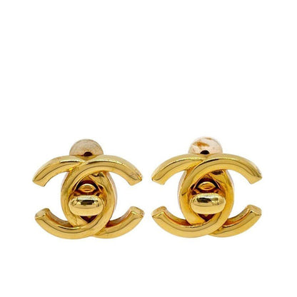 CHANEL CC LOGO TURNLOCK CLIP ON EARRINGS
