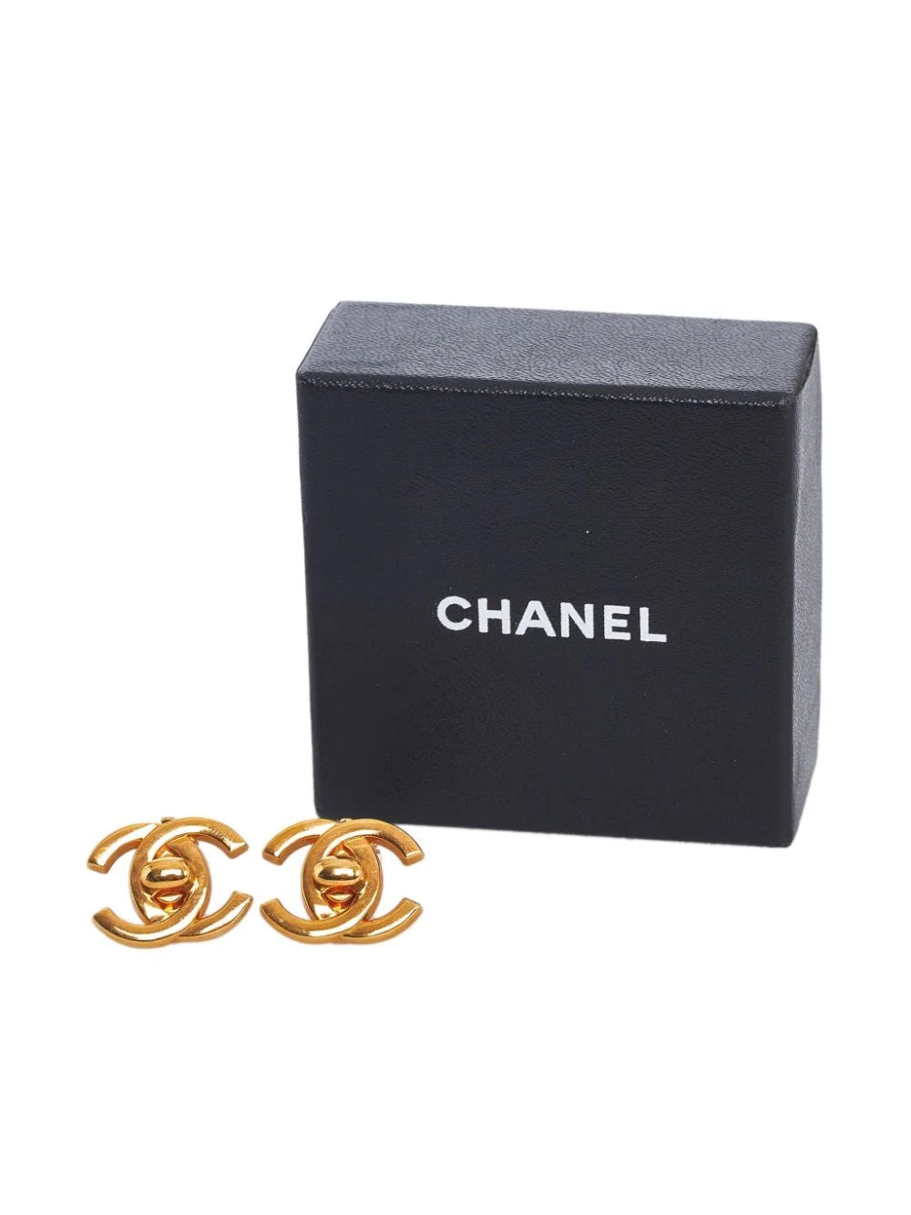 CHANEL CC LOGO TURNLOCK CLIP ON EARRINGS