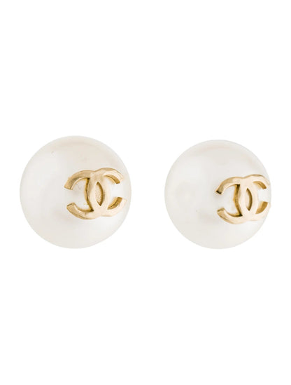 CHANEL CC FAUX PEARL EARRINGS