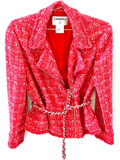 CHANEL COCO TWEED BIKER STYLE JACKET