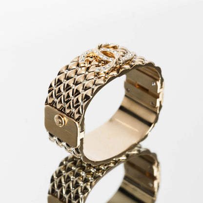 CHANEL STRASS DOR'E GOLD-TONE CUFF BRACELET