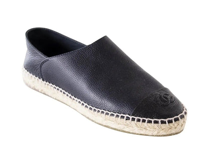 CHANEL CC CAMBON CALFSKIN LEATHER ESPADRILLES