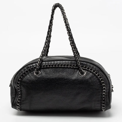CHANEL CALFSKIN CHAIN TRIM LUXE LIGNE MEDIUM BOWLER BAG