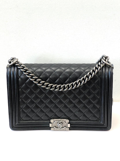CHANEL QUILTED CALFSKIN LEATHER LARGE BOY BAG