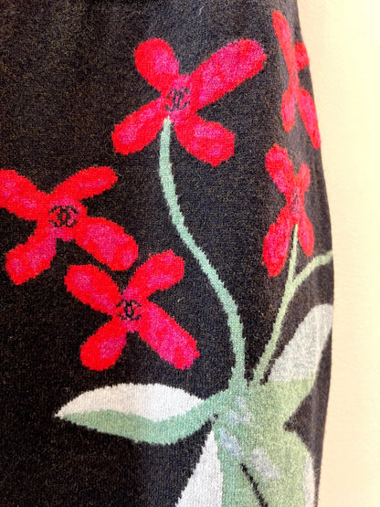 CHANEL FLORAL PAISLEY CASHMERE DRESS