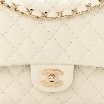 CHANEL CAVIAR QUILTED LEATHER CLASSIC DOUBLE FLAP SHOULDER BAG