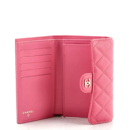 CHANEL CAVIAR QUILTED TRIFOLD CLASSIC FLAP WALLET