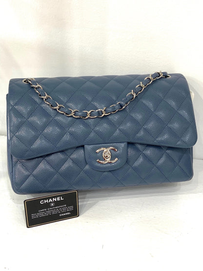 CHANEL CAVIAR QUILTED JUMBO DOUBLE FLAP BAG-HS