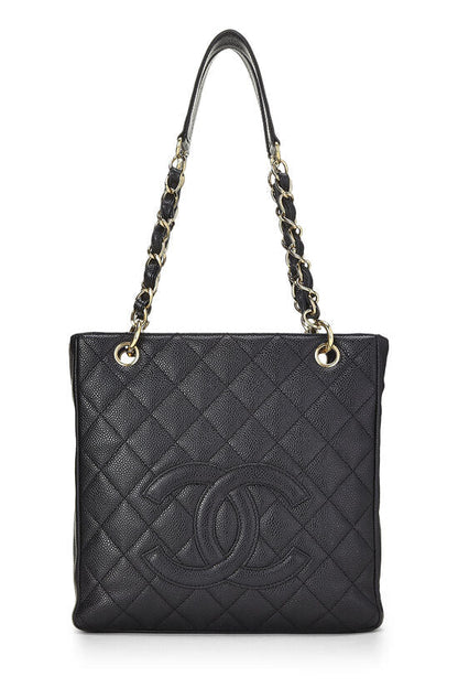 CHANEL CAVIAR QUILTED LEATHER PETIT SHOPPING TOTE BAG PST
