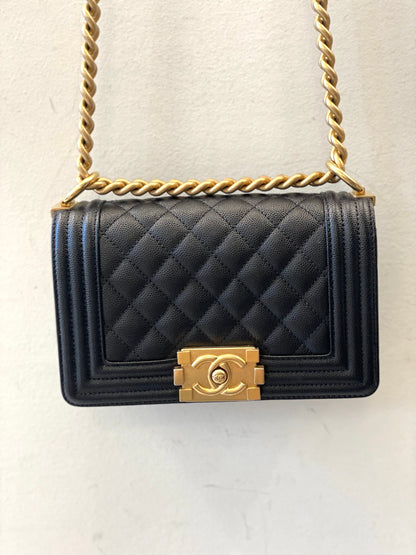 CHANEL CAVIAR QUILTED SMALL FLAP BOY BAG