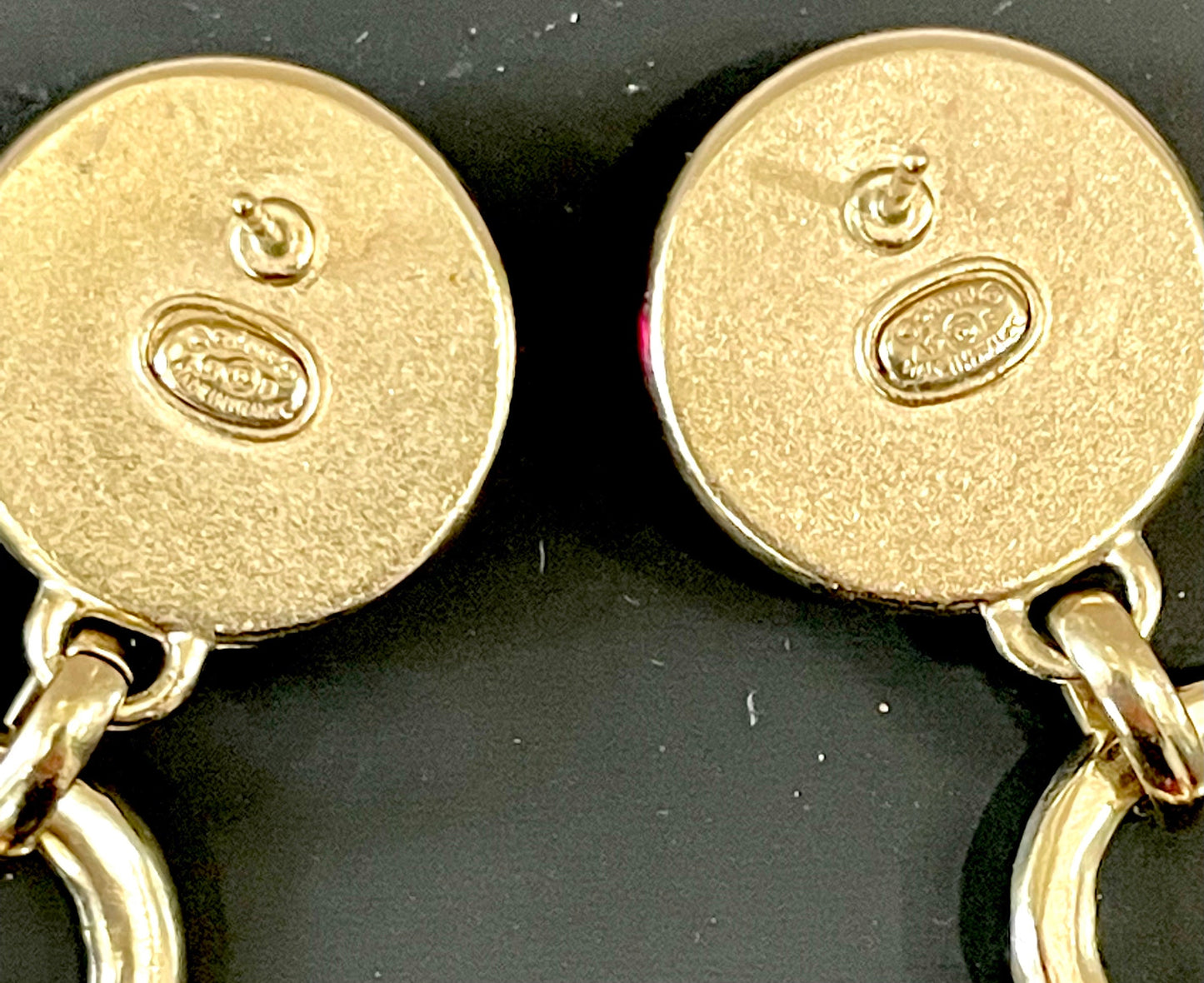 CHANEL CC ENAMEL DROP EARRINGS