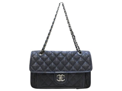 CHANEL FRENCH RIVIERA QUILTED CAVIAR MEDIUM FLAP BAG