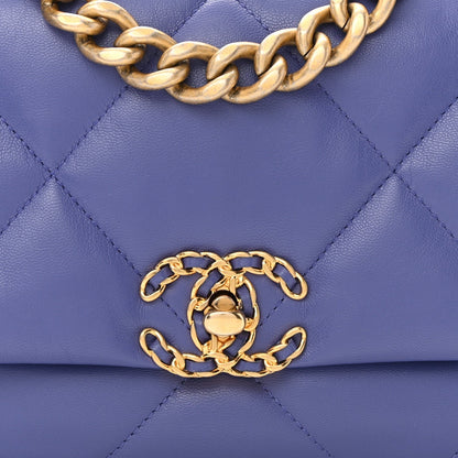 CHANEL GOATSKIN QUILTED LARGE CHANEL 19 FLAP BAG