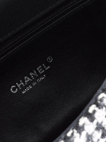CHANEL HOUNDSTOOTH BOUCLE CLASSIC FLAP SHOULDER BAG