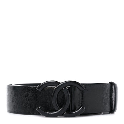 CHANEL INTERLOCKING CC LOGO LEATHER BELT