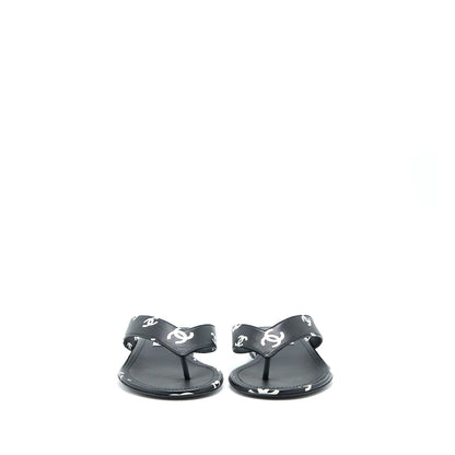 CHANEL INTERLOCKING CC LOGO LAMBSKIN SLIDES